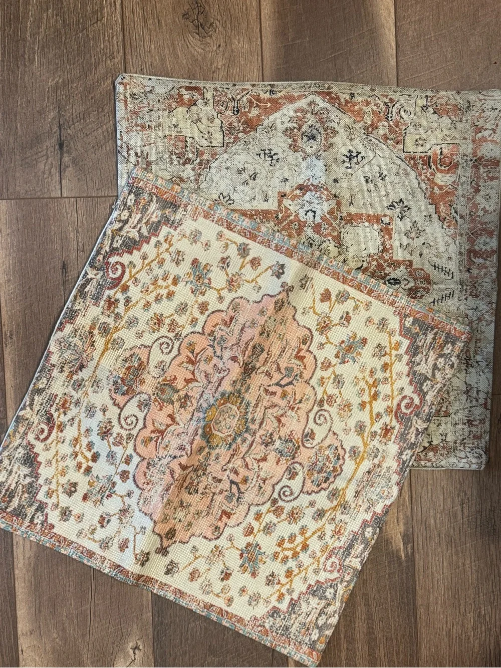 Set of 2 Vintage Persian Rug Style Pillow Covers Boho 17x17